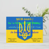 ベビーシャワー招待状とウクライナ国旗 招待状 (スタンド正面)