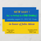 ベビーシャワー招待状とウクライナ国旗 招待状 (正面/裏面)