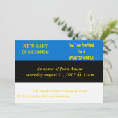 ベビーシャワー招待状とエストニア国旗 招待状 (スタンド正面)