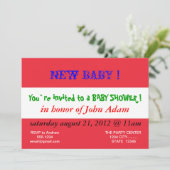 ベビーシャワー招待状とオーストリア国旗 招待状 (スタンド正面)