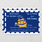 ベビーシャワー招待状とケベック州旗 招待状 (正面/裏面)