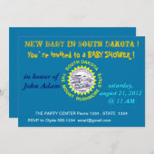 ベビーシャワー招待状とサウスダコタ州旗 招待状 (正面/裏面)