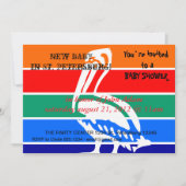ベビーシャワー招待状とサンクトペテルブルク国旗 招待状 (正面)