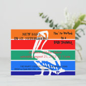 ベビーシャワー招待状とサンクトペテルブルク国旗 招待状 (スタンド正面)