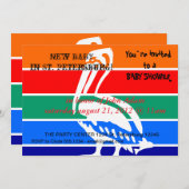 ベビーシャワー招待状とサンクトペテルブルク国旗 招待状 (正面/裏面)