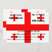 ベビーシャワー招待状とジョージア州旗 招待状 (正面/裏面)