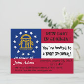ベビーシャワー招待状とジョージア州旗 招待状 (スタンド正面)