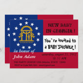 ベビーシャワー招待状とジョージア州旗 招待状 (正面/裏面)