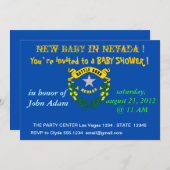 ベビーシャワー招待状とネバダ州旗 招待状 (正面/裏面)