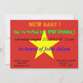 ベビーシャワー招待状とベトナム国旗 招待状 (正面)