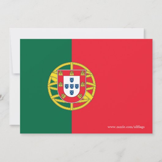 ベビーシャワー招待状とポルトガル国旗 招待状 (裏面)