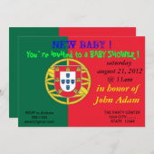 ベビーシャワー招待状とポルトガル国旗 招待状 (正面/裏面)