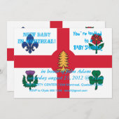 ベビーシャワー招待状とモントリオール国旗 招待状 (正面/裏面)