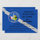 ベビーシャワー招待状とラスベガスシティ国旗 招待状 (正面/裏面)