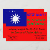 ベビーシャワー招待状と台湾国旗 招待状 (正面/裏面)