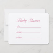 ベビーシャワー招待状の女の子 招待状 (裏面)