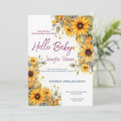 ベビーシャワー招待状ひまわり 招待状 (スタンド正面)