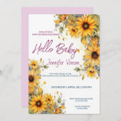 ベビーシャワー招待状ひまわり 招待状 (正面/裏面)