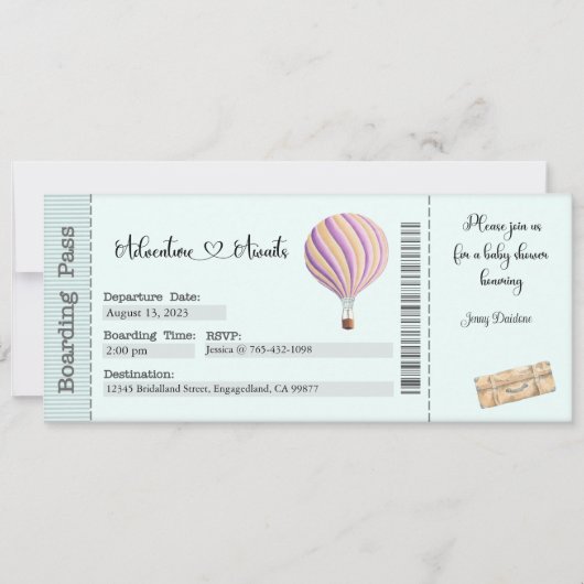 ベビーシャワー招待状アドベンチャー待ち 招待状 (正面)