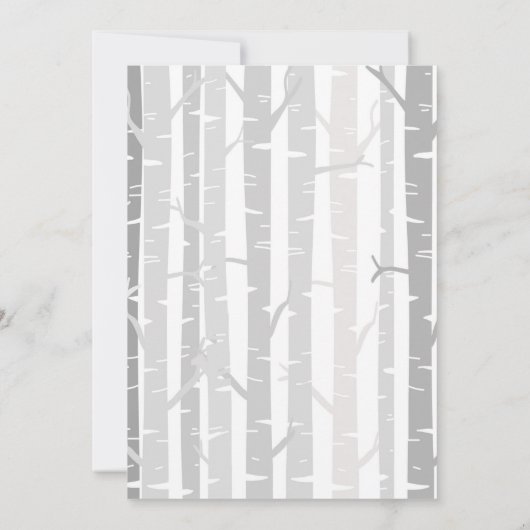 ベビーシャワー招待状ウッドランド動物森の少年 招待状 (裏面)