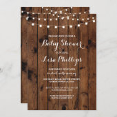 ベビーシャワー招待状ウッドラ素朴イツカップルパーティー 招待状 (正面/裏面)