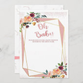 ベビーシャワー招待状カード男の子&女の子 招待状 (正面/裏面)