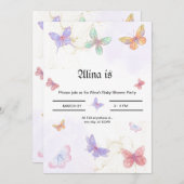 ベビーシャワー招待状カード。 招待状 (正面/裏面)