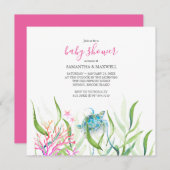 ベビーシャワー招待状ガールズアンダーザシー 招待状 (正面/裏面)