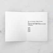 ベビーシャワー招待状キャリッジ&バルーン 招待状 (内部)