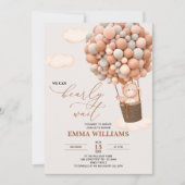 ベビーシャワー招待状クマ私たちは真摯に待つことができる! 招待状 (正面)