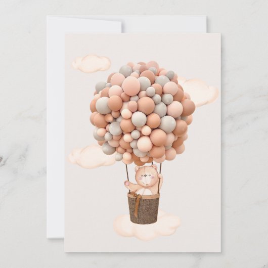 ベビーシャワー招待状クマ私たちは真摯に待つことができる! 招待状 (裏面)