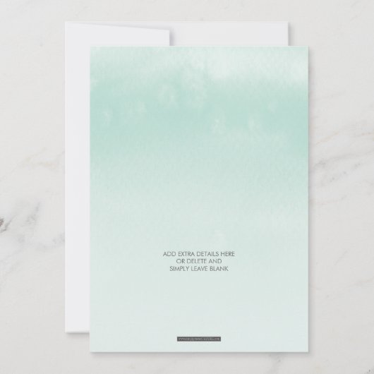 ベビーシャワー招待状グラデーションウオーターカラーミントパープル 招待状 (裏面)