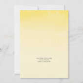 ベビーシャワー招待状グラデーション水彩紫色イエロー 招待状 (裏面)