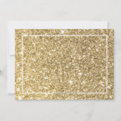 ベビーシャワー招待状グラマラス金ゴールドグリッター 招待状 (裏面)