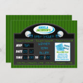 ベビーシャワー招待状サッカースポーツスコアボード 招待状 (正面/裏面)