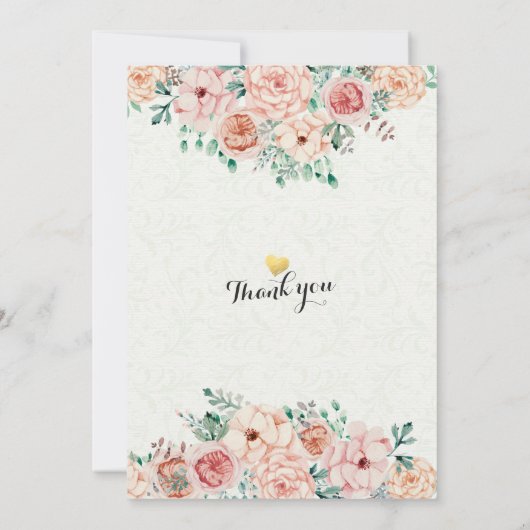 ベビーシャワー招待状ズスイートリトルツインガールズ サンキューカード (裏面)