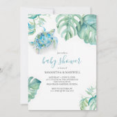 ベビーシャワー招待状ズボーイトロピカルウミガメ 招待状 (正面)