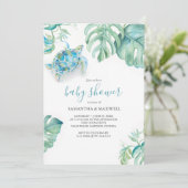 ベビーシャワー招待状ズボーイトロピカルウミガメ 招待状 (スタンド正面)