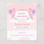 ベビーシャワー招待状ソーシャルメディア (正面)