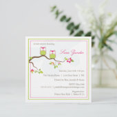 ベビーシャワー招待状ツインガールベビーフローズ 招待状 (スタンド正面)