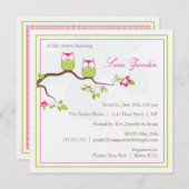 ベビーシャワー招待状ツインガールベビーフローズ 招待状 (正面/裏面)