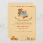 ベビーシャワー招待状テディベア 招待状 (正面/裏面)