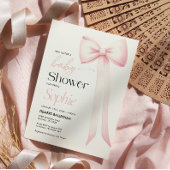 ベビーシャワー招待状ピンクコケットボウ 招待状