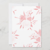 ベビーシャワー招待状ピンクフローラ水彩 招待状 (裏面)