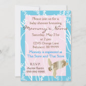 ベビーシャワー招待状ピンク/ターコイズカメ 招待状 (正面)