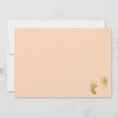 ベビーシャワー招待状ピンク/金ゴールド 招待状 (裏面)