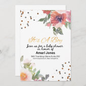 ベビーシャワー招待状フラットカード 案内状 (正面/裏面)