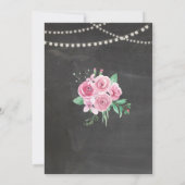 ベビーシャワー招待状フラワーチョークフローラピンクローズ 招待状 (裏面)