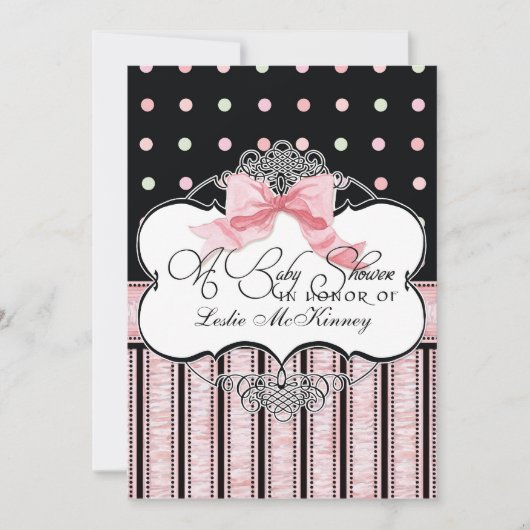 ベビーシャワー招待状フランスの – ボードット旋回vs3 招待状 (正面)