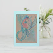 ベビーシャワー招待状ブルーマーメイドバイレニー 招待状 (スタンド正面)